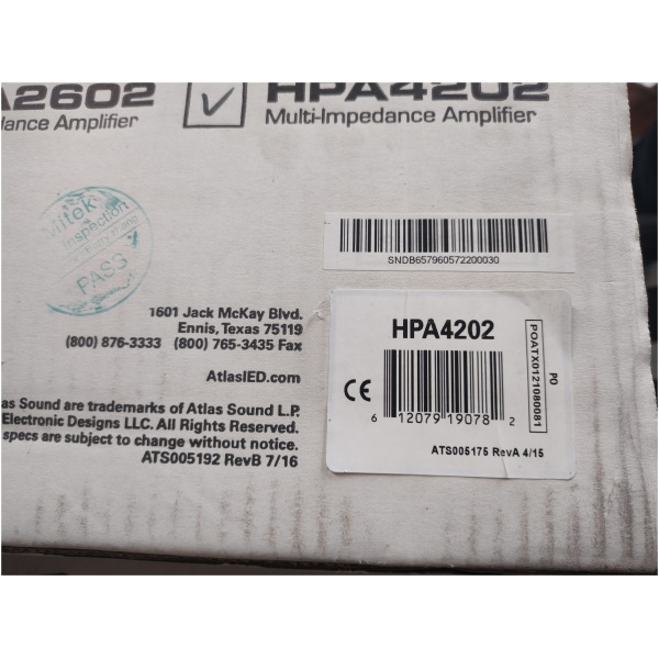 Atlas Sound HPA4202 - wzmacniacz 2x200W - obrazek 5